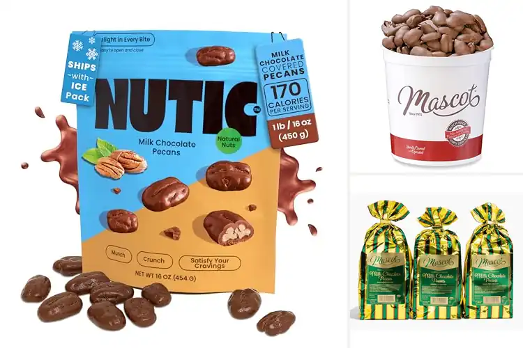 Detailed view of Best Milk Chocolate Covered Pecans